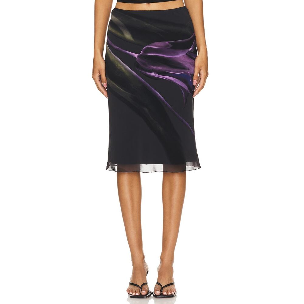 Musier Paris Nadia Floral Midi Skirt Parisian Chic Minimalist Evening Cocktail 4